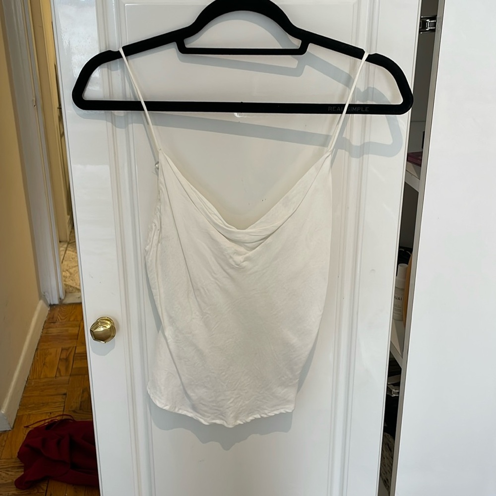 White Silky Crop Tank from Zara (Small)